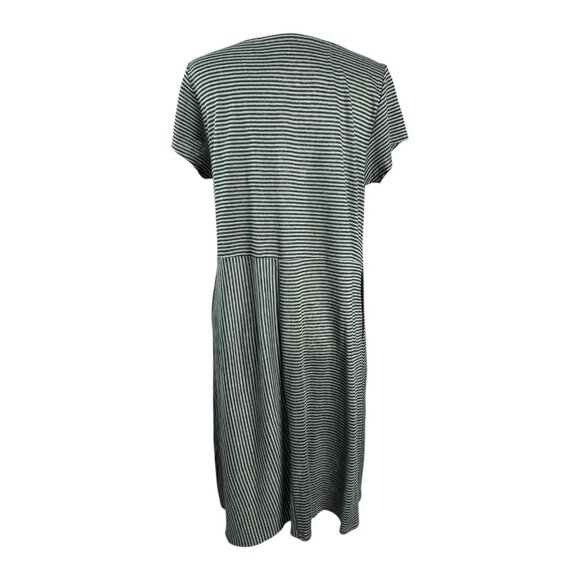 Eileen Fisher 100% Organic Linen Dress Womens SZ M Striped Lagenlook - Picture 8 of 8